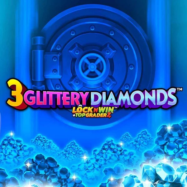 3 Glittery Diamonds slot logo by PearFiction Studios at Librabet Casino