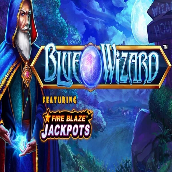 Blue Wizard Fire Blaze Jackpots logo – Slots by Rarestone Gaming at Librabet Casino
