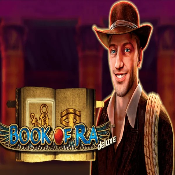 Book of Ra Deluxe slot logo by Novomatic at Librabet Casino